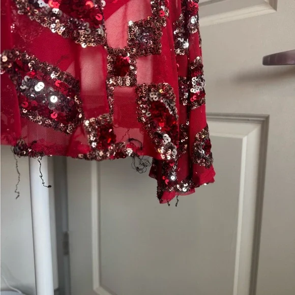 Red Sequin Embellished Skirt 4 piece set The Lumi Shop - Picture 5 of 11